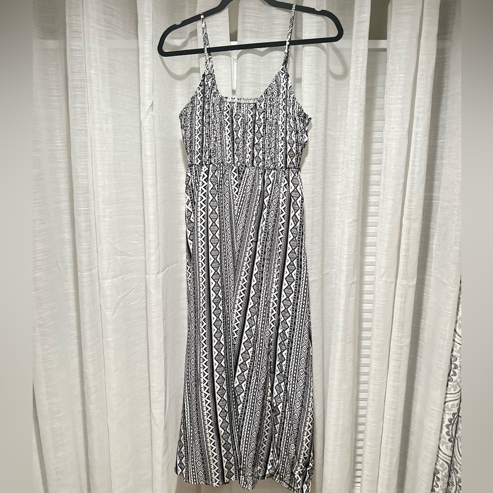 Black and white midi dress